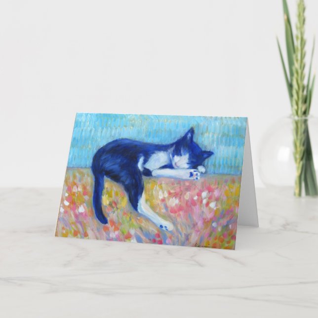 Cat on Couch Grußkarte Karte (Vorderseite)