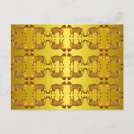 Cat on Gold Postcard Postkarte
