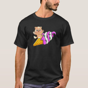 Cat On Ice Cream Cone Cat Sommerferien T-Shirt