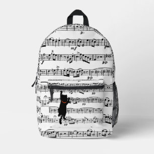 Cat On Sheet Music Bedruckter Rucksack