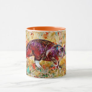 Cat on the Prowl Colorful Art Tasse Cup