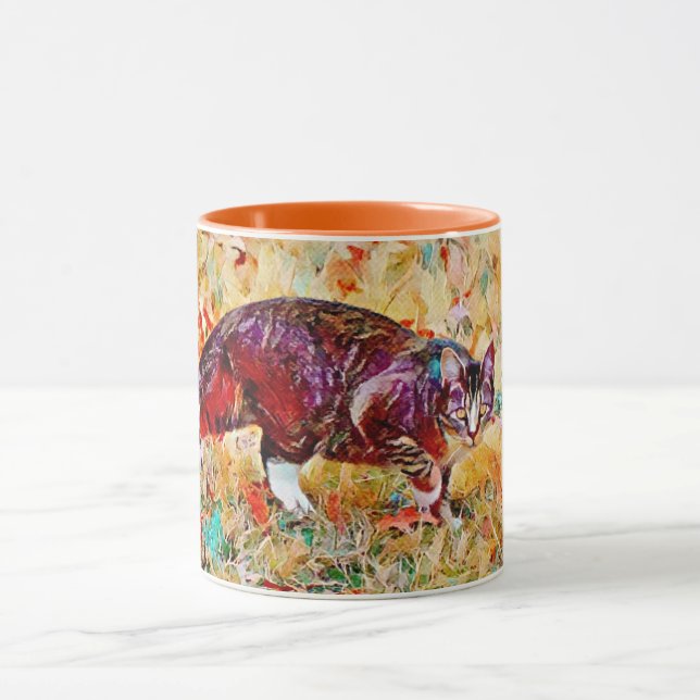 Cat on the Prowl Colorful Art Tasse Cup (Zentrum)