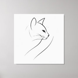 Cat one line minimalistisches elegantes Design Leinwanddruck