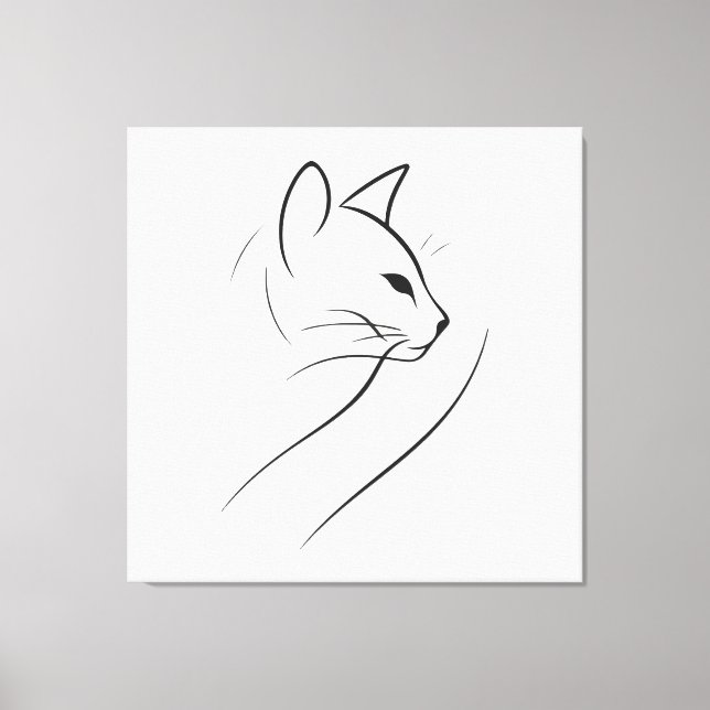 Cat one line minimalistisches elegantes Design Leinwanddruck (Vorderseite)