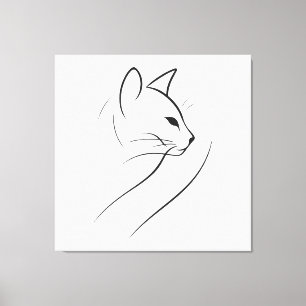 Cat one line minimalistisches elegantes Design Leinwanddruck