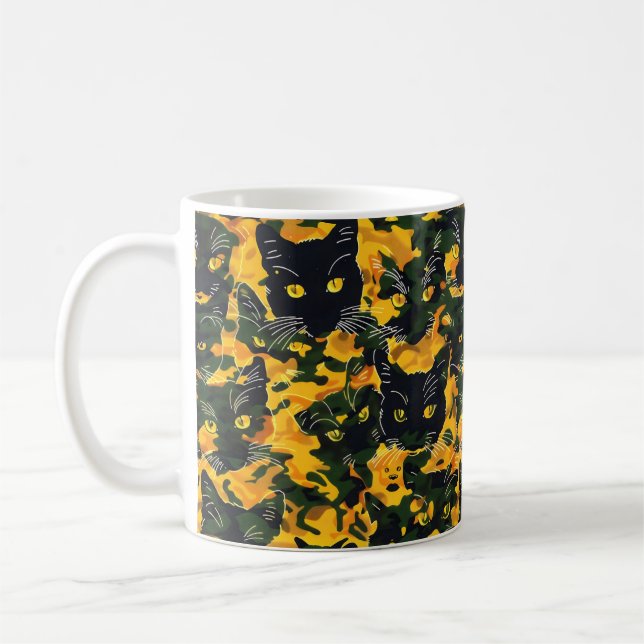 Cat Orange Pattern Kaffeetasse (Links)