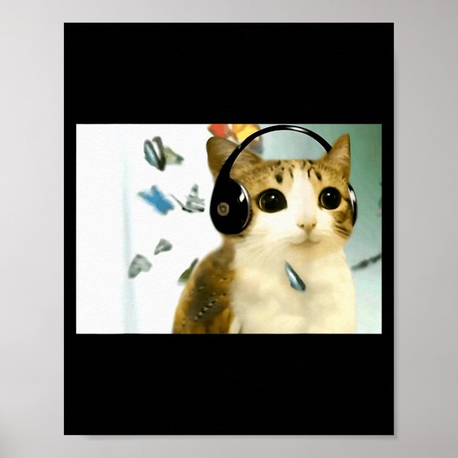 Cat Owl Funny Cursed Internet Trendy Meme Funny Me Poster (Vorne)