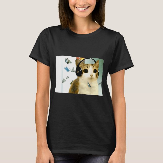 Cat Owl Funny Cursed Internet Trendy Meme Funny Me T-Shirt (Vorderseite)