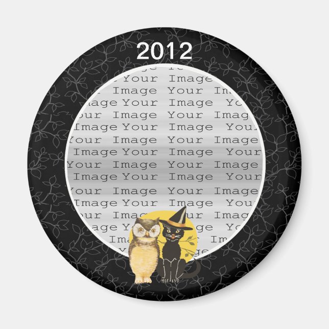 Cat & Owl Halloween Hochzeitsmagnet Magnet (Vorne)