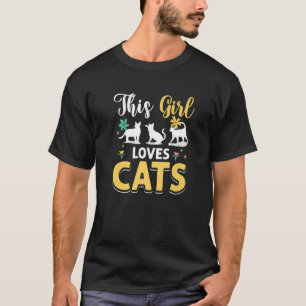 Cat Owner Blume Dieses Mädchen Lieben Katzen T-Shirt