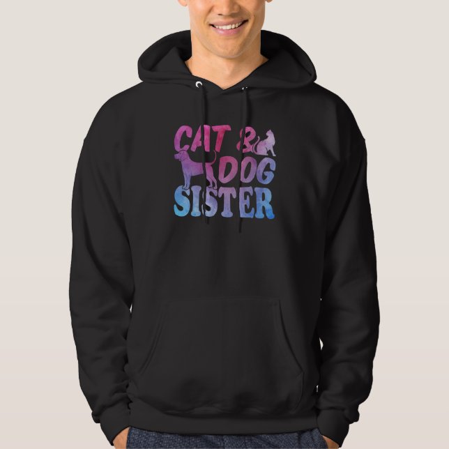 Cat Owner Cat  Dog Owner Dog  Cat & Dog Brother Hoodie (Vorderseite)