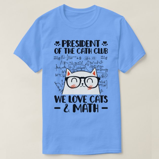 Cat Owner Mathematiker Cat Mathematik Formel T-Shirt (Design vorne)