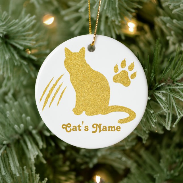 Cat Owner Weihnachtsgeschenk Keramik Ornament (Baum)