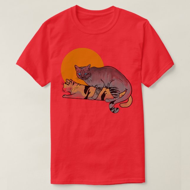 Cat-Paarung T-Shirt (Design vorne)