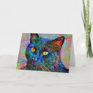 Cat Paint 2 Art Note Card Karte