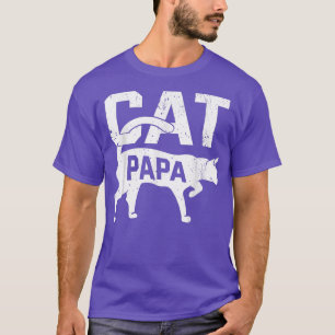 Cat Papa Kitten Hausbesitzer Meow Vatertag T-Shirt