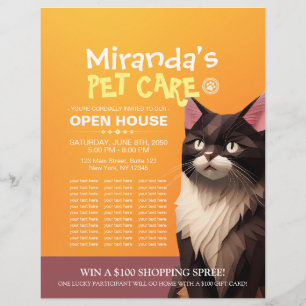 Cat Paper Carves Pet Care Tierklinik Open House Flyer