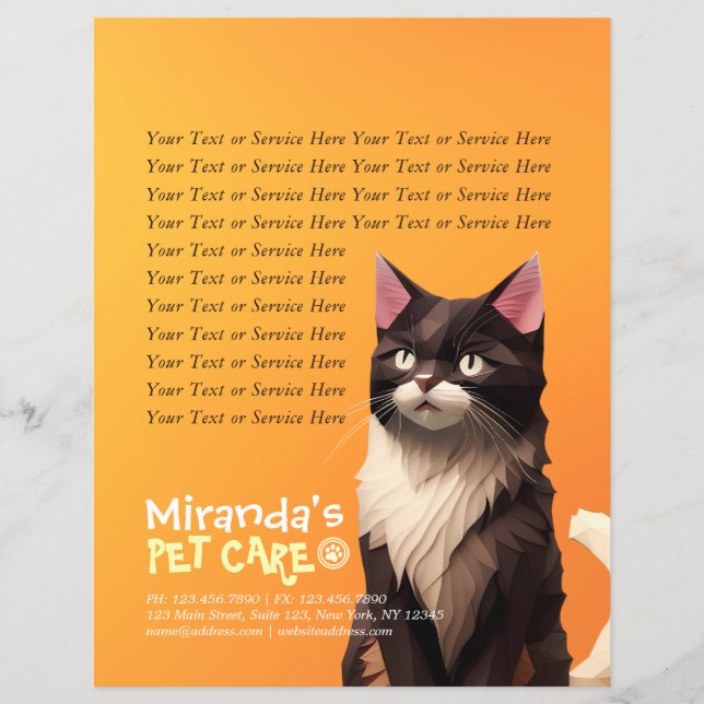 Cat Paper Cut Art Pet Care Food Shop Tierklinik Flyer (Vorne)