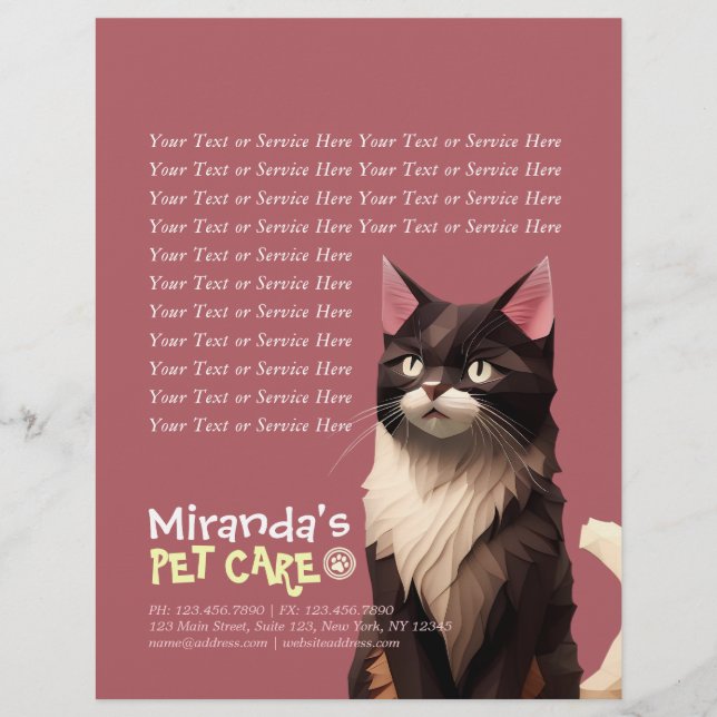 Cat Paper Cut Art Pet Care Food Shop Tierklinik Flyer (Vorne)