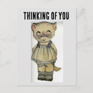 CAT PAPER DOLL VINTAGES DENKEN IHRER POSTCARD POSTKARTE