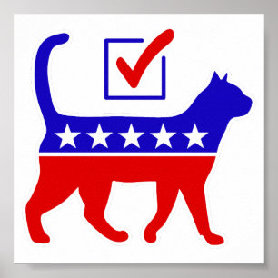 Cat Party Logo Feline Politics Grosses Party von M Poster