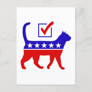Cat Party Logo Feline Politics Grosses Party von M Postkarte