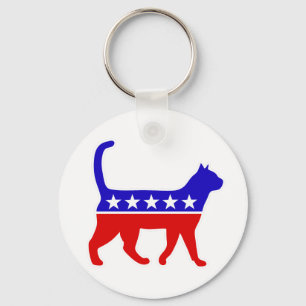Cat Party Logo Feline Politics Grosses Party von M Schlüsselanhänger
