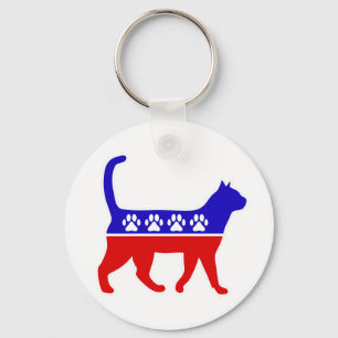 Cat Party Logo Feline Politics Grosses Party von M Schlüsselanhänger