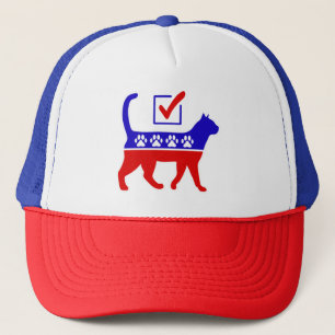 Cat Party Logo Feline Politics Grosses Party von M Truckerkappe