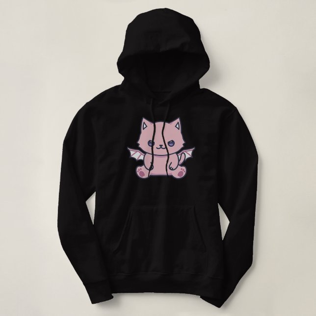 Cat Pastel Goth Niedlich Kawaii Ästhetik Lover Eig Hoodie (Design vorne)