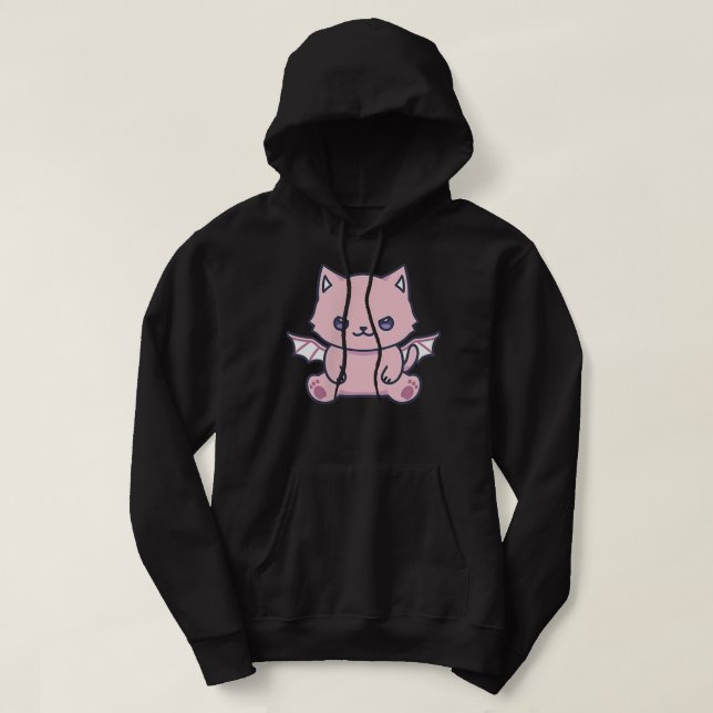 Cat Pastel Goth Niedlich Kawaii Ästhetik Lover Eig Hoodie (Design vorne)
