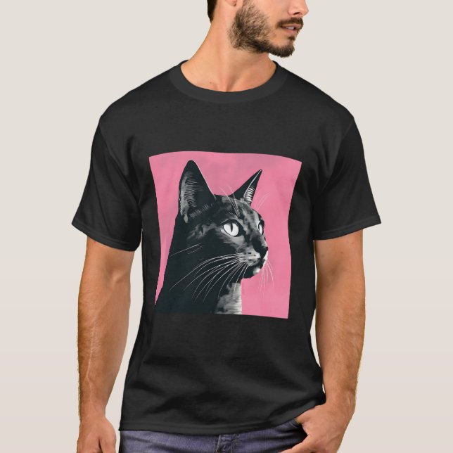 Cat Pastel K Background Pop T-Shirt (Vorderseite)