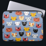 Cat Pattern Blau Laptopschutzhülle<br><div class="desc">Viele schöne Katzen,  für Tierfreunde. Originelle Kunst von Nic Squirrell.</div>