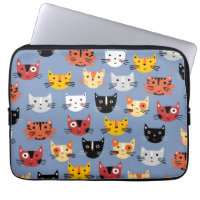 Cat Pattern Blau