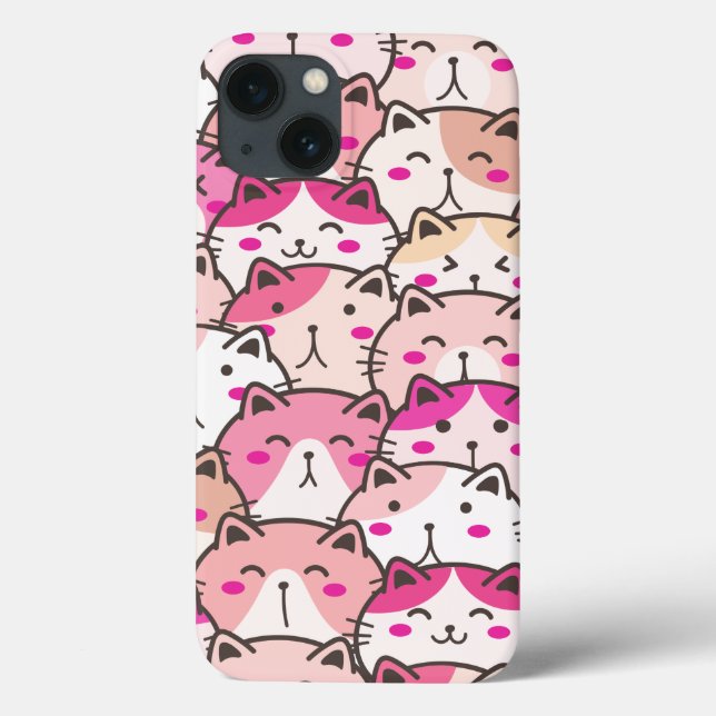 Cat Pattern Funny farbenfrohe Haustiere Tiere Case-Mate iPhone Hülle (Rückseite)