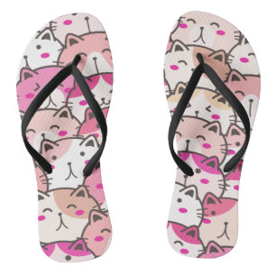 Cat Pattern Funny farbenfrohe Haustiere Tiere Flip Flops