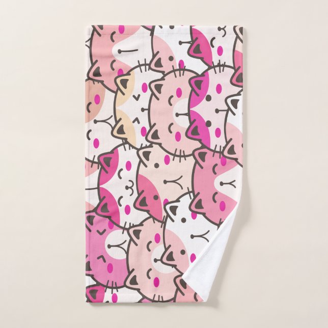 Cat Pattern Funny farbenfrohe Haustiere Tiere Handtuch (Handtuch)