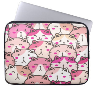 Cat Pattern Funny farbenfrohe Haustiere Tiere Laptopschutzhülle