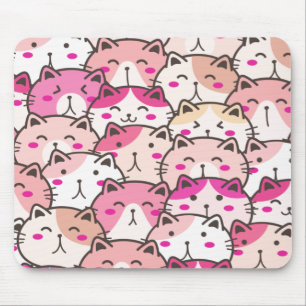 Cat Pattern Funny farbenfrohe Haustiere Tiere Mousepad