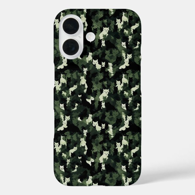 Cat Pattern Green Camouflage Case-Mate iPhone Hülle (Rückseite)