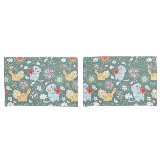 Cat Pattern Kissenbezug (Vorderseite-Set)