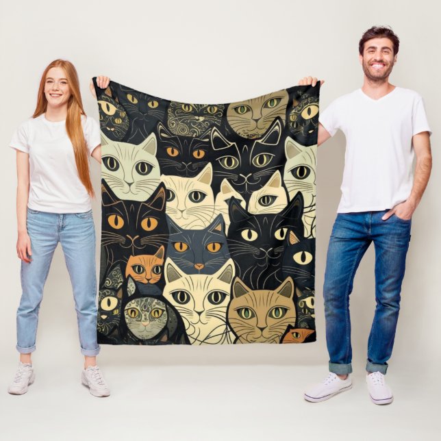 Cat Pattern Künstlerisch Fleecedecke (Beispiel)