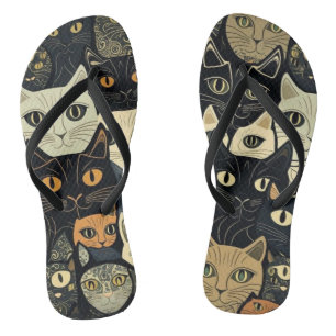 Cat Pattern Künstlerisch Flip Flops