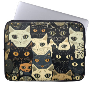 Cat Pattern Künstlerisch Laptopschutzhülle