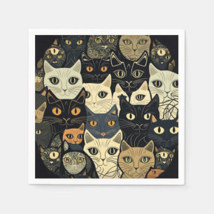 Cat Pattern Künstlerisch Serviette