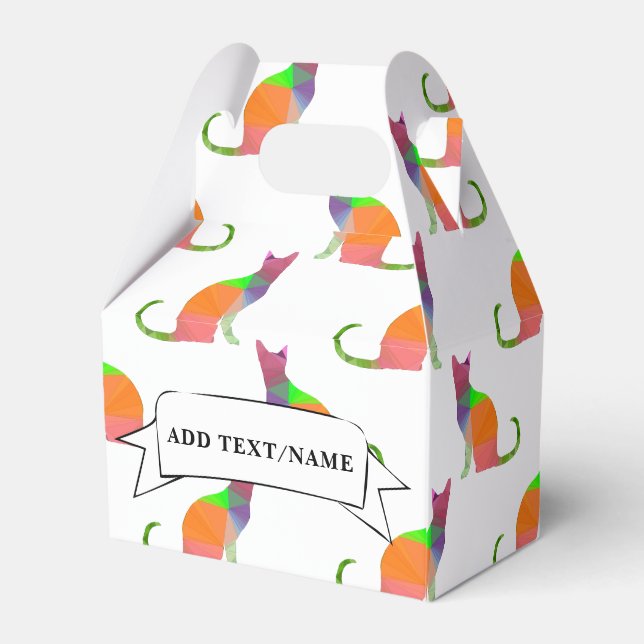 Cat Pattern Party Decor Individuelle Name Geschenkschachtel (Rückseite)