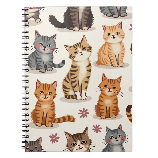Cat Pattern Square Notepad Notizblock (Vorderseite)