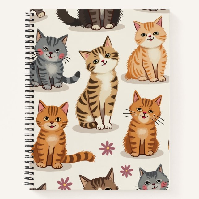 Cat Pattern Square Notepad Notizbuch (Vorderseite)