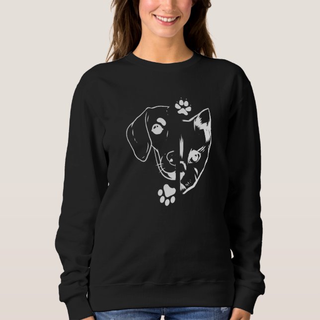 Cat Paw Dog Paw Cat Owner Dog Owner Cat  Dog & Cat Sweatshirt (Vorderseite)