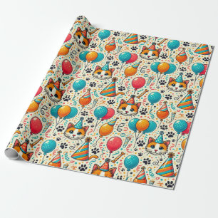 Cat Paw druckt Birthday Wrapping Paper Geschenkpapier